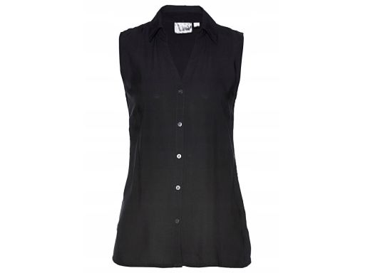 B.P.C bluzka koszulowa bez rękawów czarna z wiskozy r.38