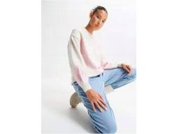 B,P.C sweterek beżowo różowy z domieszką wełny r.40/42