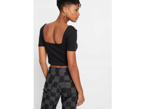 B.P.C krótka bluzka czarna prążkowana r.40/42