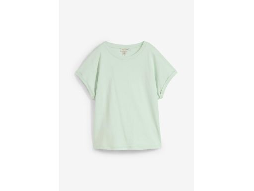 B.P.C t-shirt bawełniany pistacjowy z dłuższym tyłem ^48/50