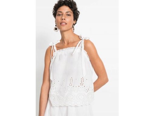 B.P.C top śmietanowy z haftem ażurowym r.38