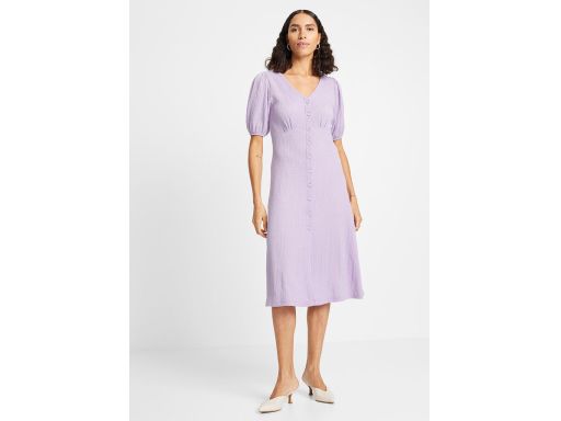 B.P.C liliowa sukienka midi z krepy 40/42.