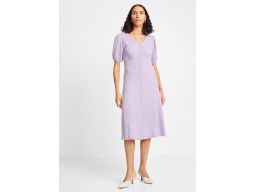 B.P.C liliowa sukienka midi z krepy 40/42.