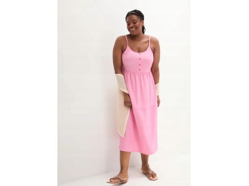 B.P.C sukienka midi na ramiączka różowa 52/54.