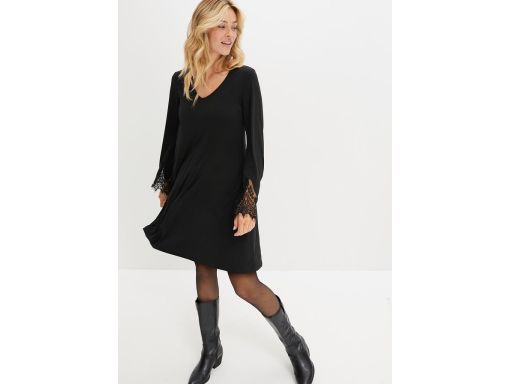 B.P.C czarna sukienka z koronką ^32/34