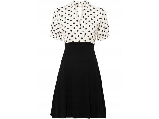 Sukienka 2w1 czarna w grochy r.52/54