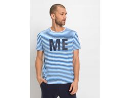 B.P.C t-shirt męski biało-niebieski w paski ^S