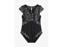 B.P.C. body czarne z koronką bez fiszbin z lureksową koronką ^40/42