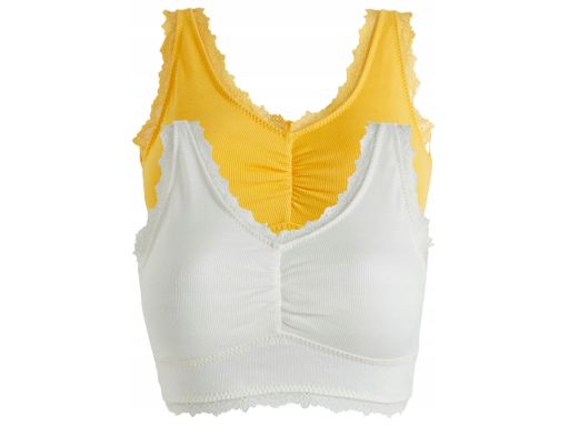 B.P.C 2-pak biustonoszy bralette prążkowanych z koronką r.40/42