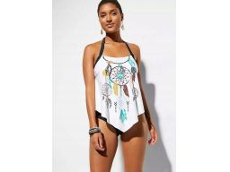 B.P.C tankini białe z nadrukiem łapacza snów 44.