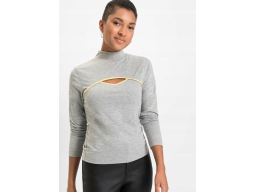 B.P.C bluzka szara z wycięciem 44/46.