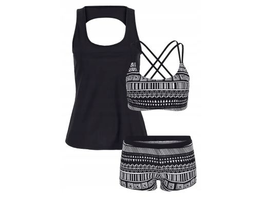 B.P.C tankini 3-elementowe top biustonosz i bokserki kąpielowe 48.