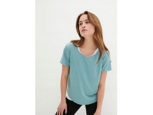 B.P.C t-shirt miętowy 2w1 sportowy ^36/38