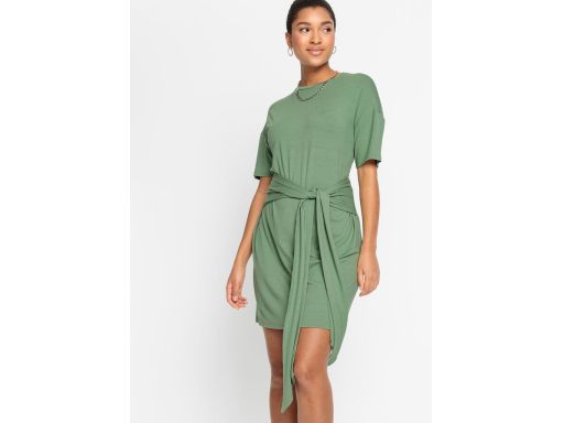 B.P.C zielona sukienka shirtowa z paskiem ^48/50