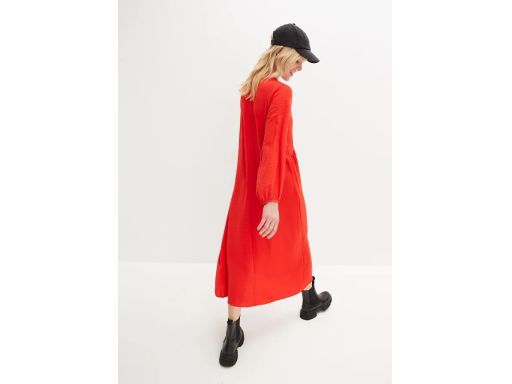 B.P.C czerwona sukienka luźna midi r.46