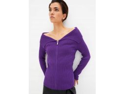 B.P.C bluzka dzianinowa rozpinana fioletowa ^48/50