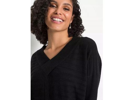 B.P.C sweter damski czarny dłuższy tył r.40/42