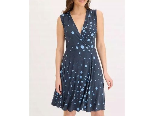 B.P.C sukienka dżersejowa granatowa w groszki r.44/46