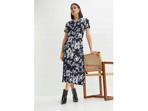 B.P.C długa sukienka granatowa wzory r.36/38