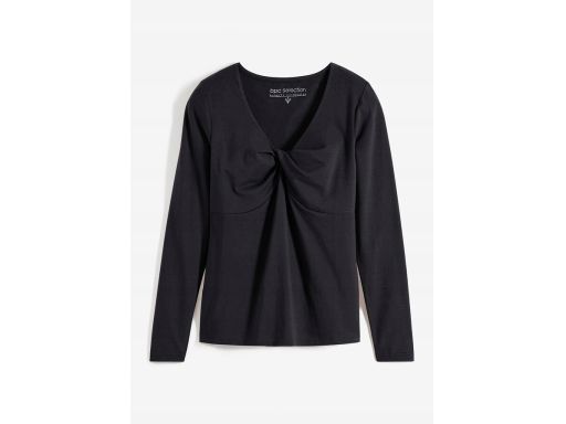 B.P.C bluzka bawełniana czarna z marszczeniem r.40/42