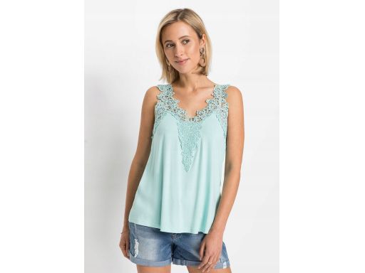 B.P.C top turkusowy z koronką ^44/46
