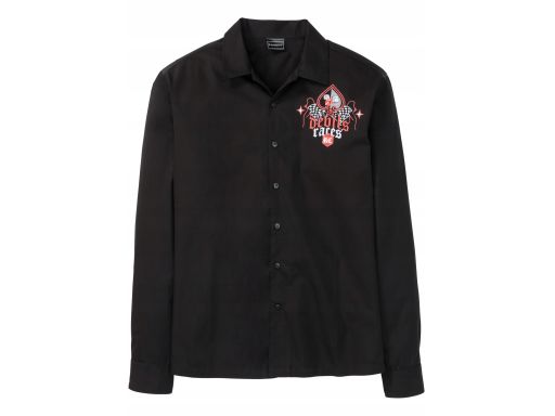 B.P.C czarna męska koszula z nadrukiem 43/44.