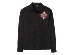 B.P.C czarna męska koszula z nadrukiem 43/44.