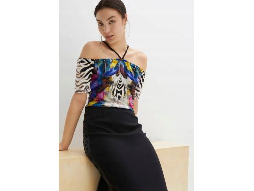 B.P.C kolorowa bluzka odkryte ramiona ^36/38