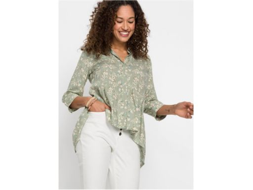 B.P.C koszula damska asymetryczna we wzorki zielona r.36