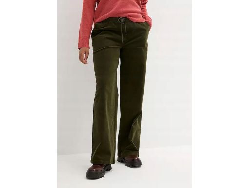 B.P.C spodnie damskie sztruksowe khaki z wysokim stanem 50.