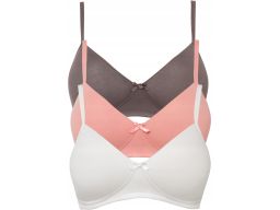 B.P.C 3-pak biustonoszy usztywnianych bawełnianych 90B.