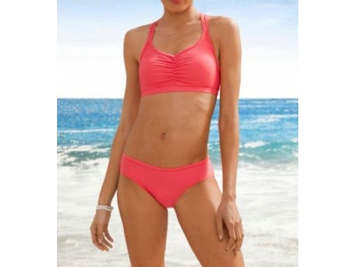 B.P.C bikini bustier różowe z figami r.40