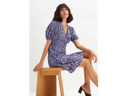 B.P.C sukienka fioletowa z nadrukiem 42.