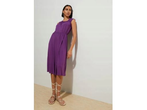 B.P.C sukienka midi fioletowa z marszczeniami r.36/38
