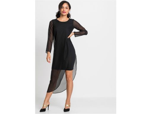 B.P.C Sukienka asymetryczna szyfonowa czarna *38