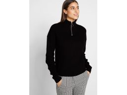 B.P.C sweter czarny ze stójką i suwakiem ^36/38