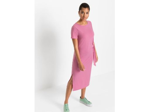 B.P.C różowa sukienka midi z przewiązaniem ^32/34