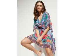 B.P.C ekskluzywna tunika plażowa z nadrukiem i cekinami 40/42.