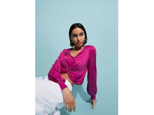 B.P.C krótka, różowa bluzka ze splotem ^36/38