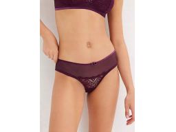 B.P.C stringi brazylijskie ciemny fiolet z aksamitnym paskiem r.40/42