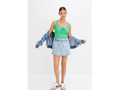 B.P.C top w prążek zielony ze sznurowaniem ^40/42