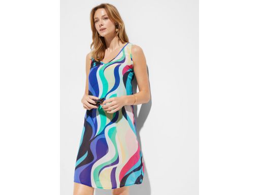 B.P.C sukienka plażowa prześwitująca w kolorowe wzory r.36