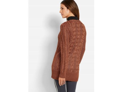 B.P.C Długi sweter rozpinany w warkocze ^36/38