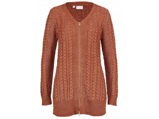 B.P.C Długi sweter rozpinany w warkocze ^36/38