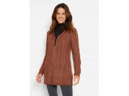 B.P.C Długi sweter rozpinany w warkocze ^36/38