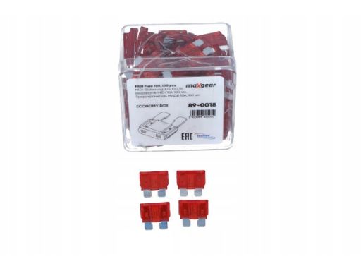 89-0018 Bezpiecznik Płytkowy Midi 10A Kpl 100Szt Maxgear