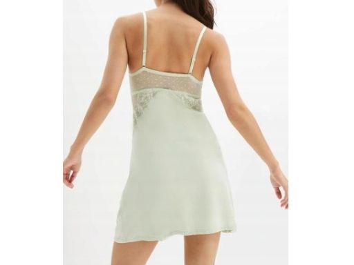 B.P.C koszula nocna na ramiączka z koronką pistacjowa 36/38