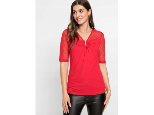 B.P.C czerwona bluzka t-shirt z siateczką ^32/34