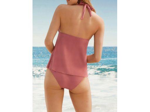 B.P.C tankini brąz marsala ze strukturalnym wzorem z figami r.40