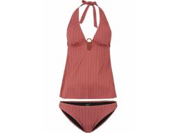 B.P.C tankini brąz marsala ze strukturalnym wzorem z figami r.40